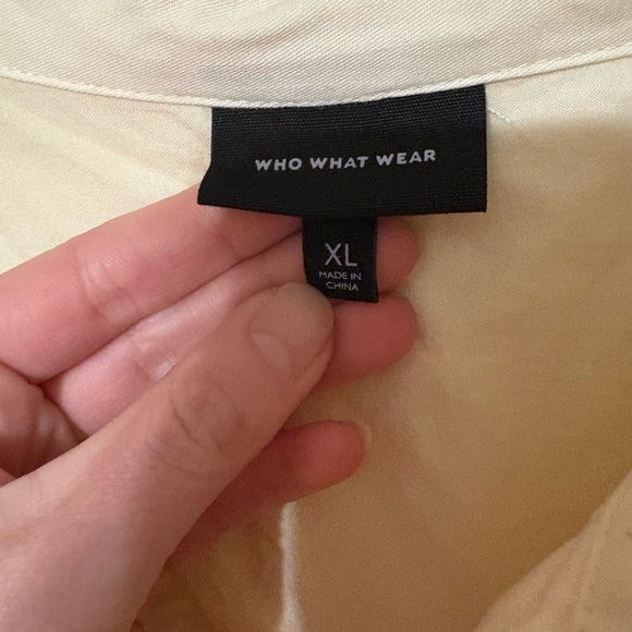 Who What Wear Women's XL Beige V-Neck Trapeze Shirtdress Knee Length - Picture 4 of 5